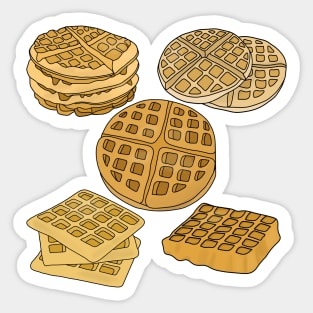 Different types of waffles Sticker